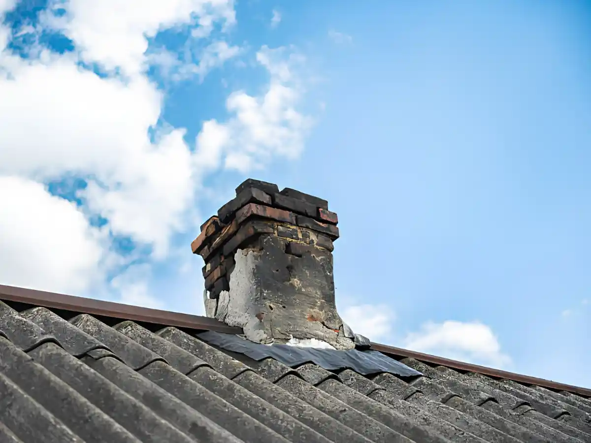 Chimney stack against a blue sky