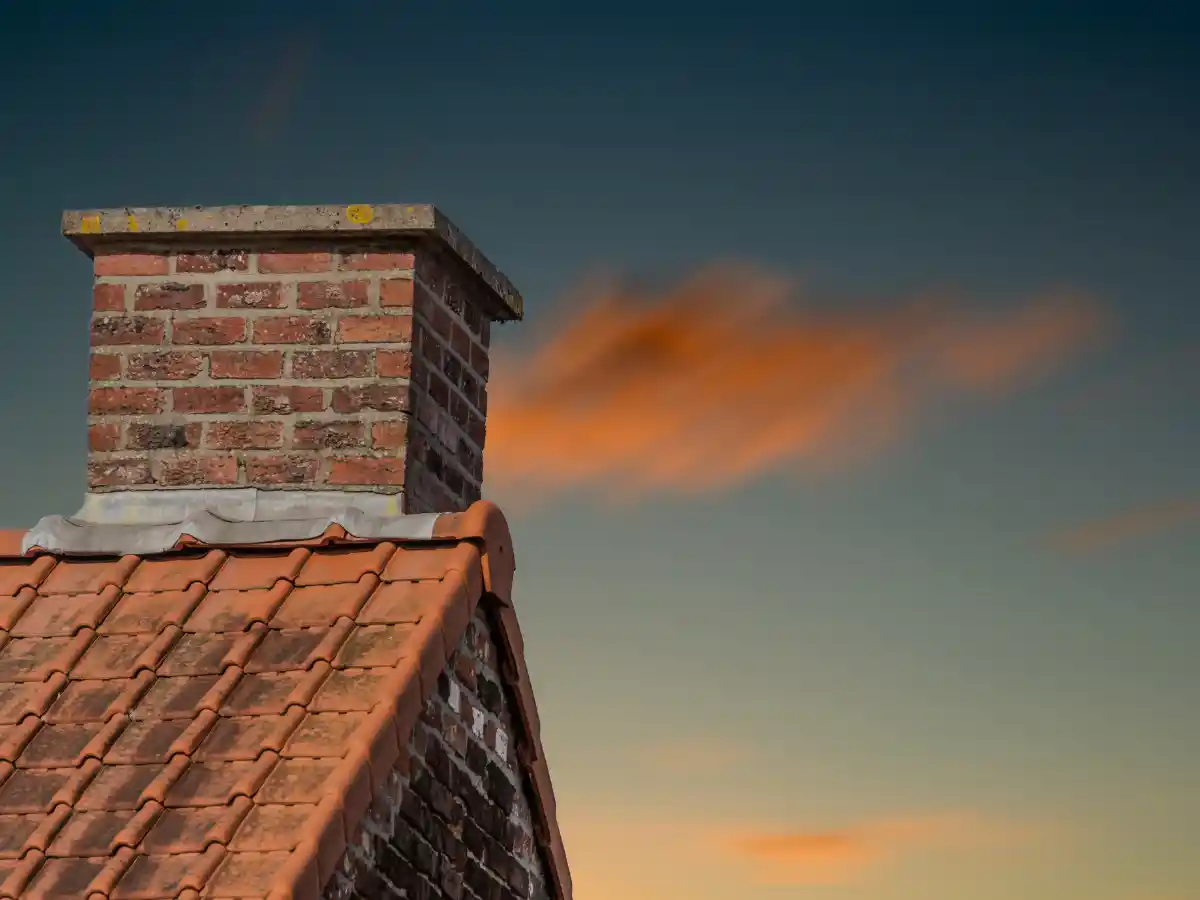 Chimney stack against a blue sky