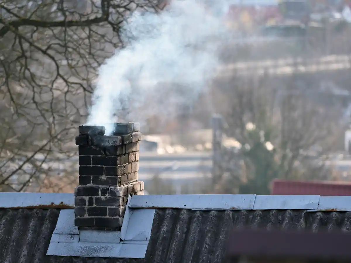 Checking the inside of a flue