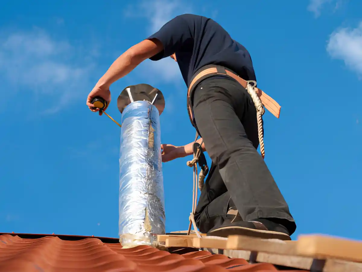Rotary brush heading down a chimney